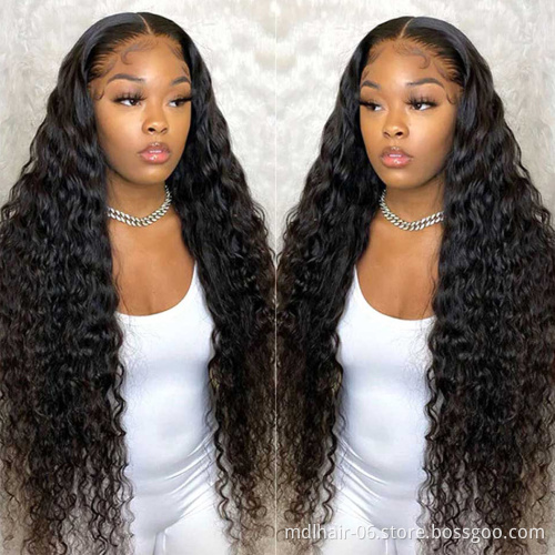 Deep Wave 30 32 Inch Curly Human Hair Wigs For Black Women Pre Plucked Wigs Wet And Wavy 13x4 Water Wave Hd Lace Wig